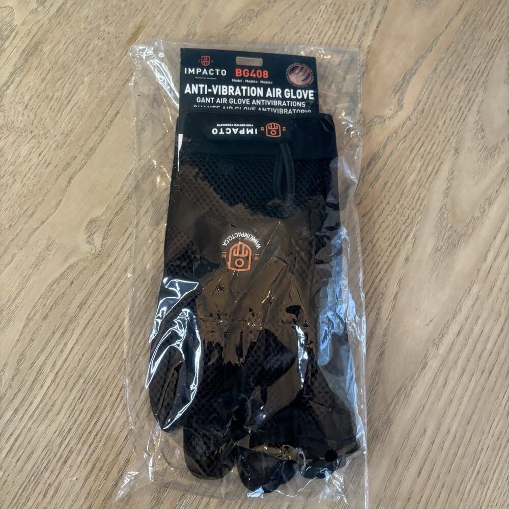 NWT Impact BG408 ANTI-VIBRATION MECHANIC GLOVES Large Black 9 New